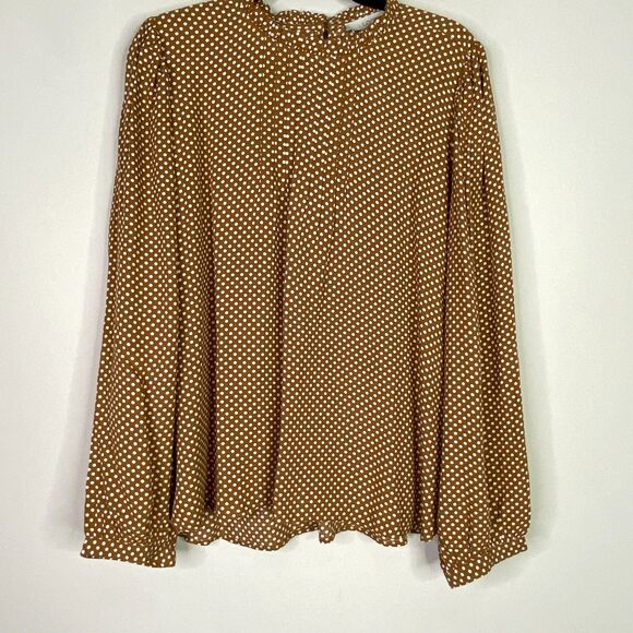 New LOFT Dotted Pintucked Long Sleeve Blouse Women's Size Large - Picture 7 of 7